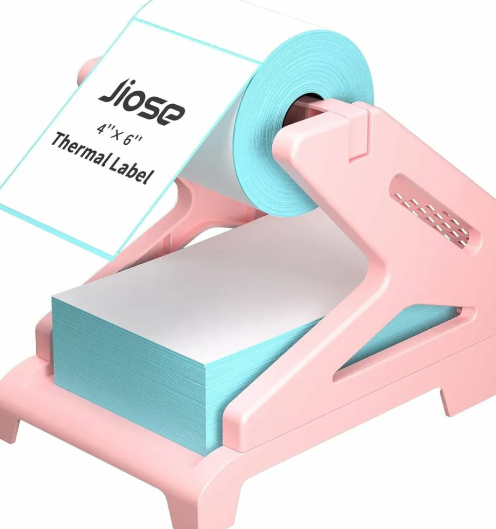 JIOSE 4x6 Label Holder Pink Thermal Label Holder for Rolls and Fan-Fold Labels