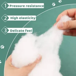 Jmuiiu 50g Polyester Fill, Premium Polyester Fiberfill, Recycled Polyester Fiber, Stuffing for Stuffed Animals, High Resilience Stuffing Fluff Fiberfill for Pillow Filling, Animals Dolls DIY