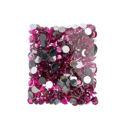 John Bead Acrylic Round Flat Back Rhinestones, 10mm