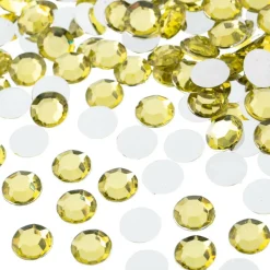 John Bead Acrylic Round Flat Back Rhinestones, 10mm
