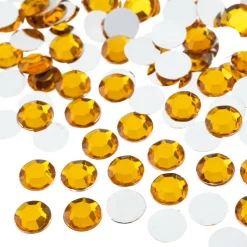 John Bead Acrylic Round Flat Back Rhinestones, 10mm