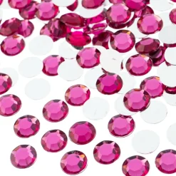 John Bead Acrylic Round Flat Back Rhinestones, 10mm