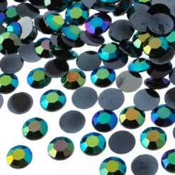 John Bead Acrylic Round Flat Back Rhinestones, 10mm