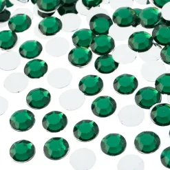John Bead Acrylic Round Flat Back Rhinestones, 10mm