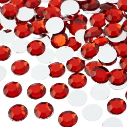 John Bead Acrylic Round Flat Back Rhinestones, 10mm
