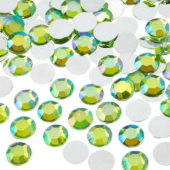 John Bead Acrylic Round Flat Back Rhinestones, 10mm