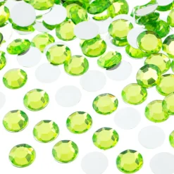 John Bead Acrylic Round Flat Back Rhinestones, 10mm