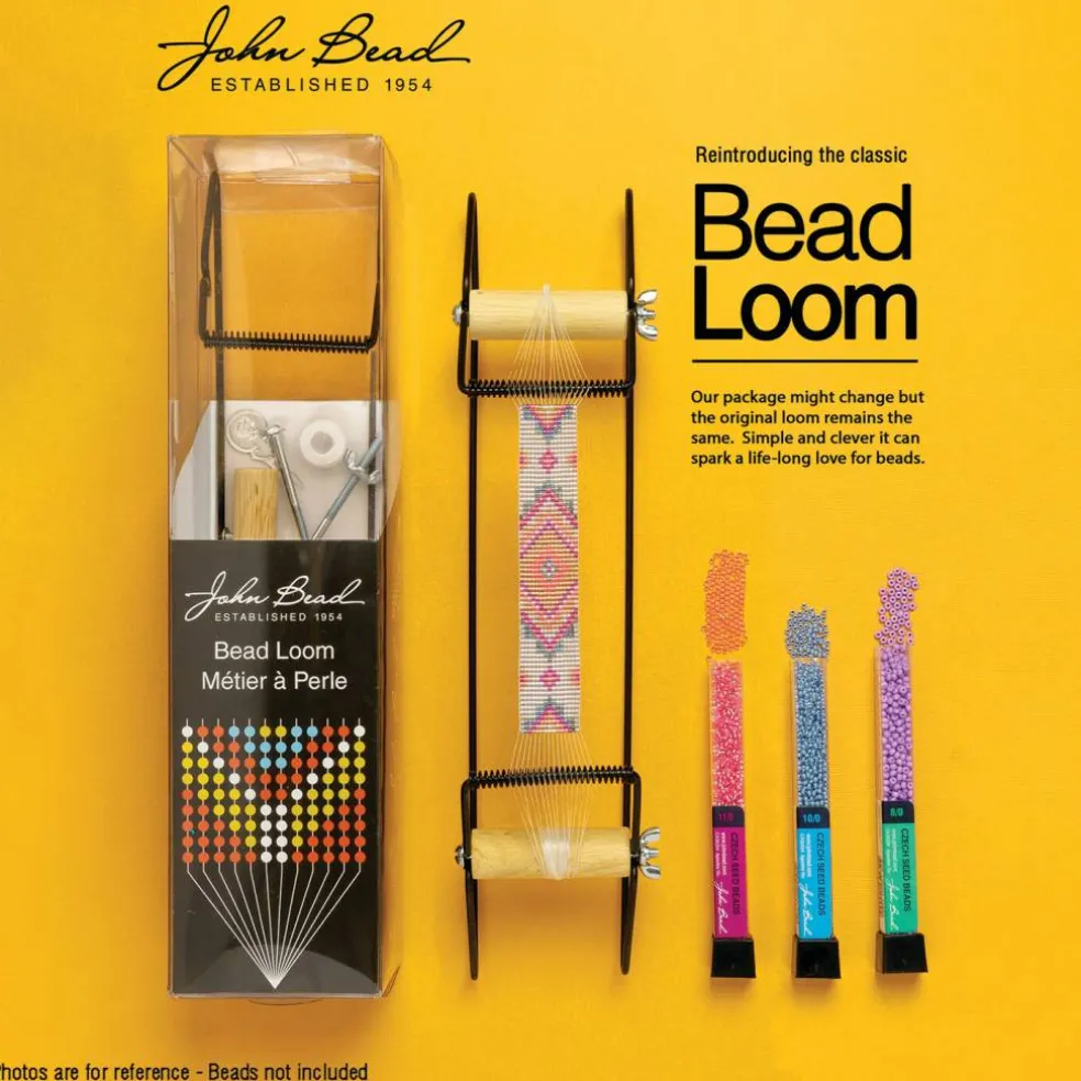 John Bead Clear Metal Bead Loom Kit with Seed Beads & Tools
