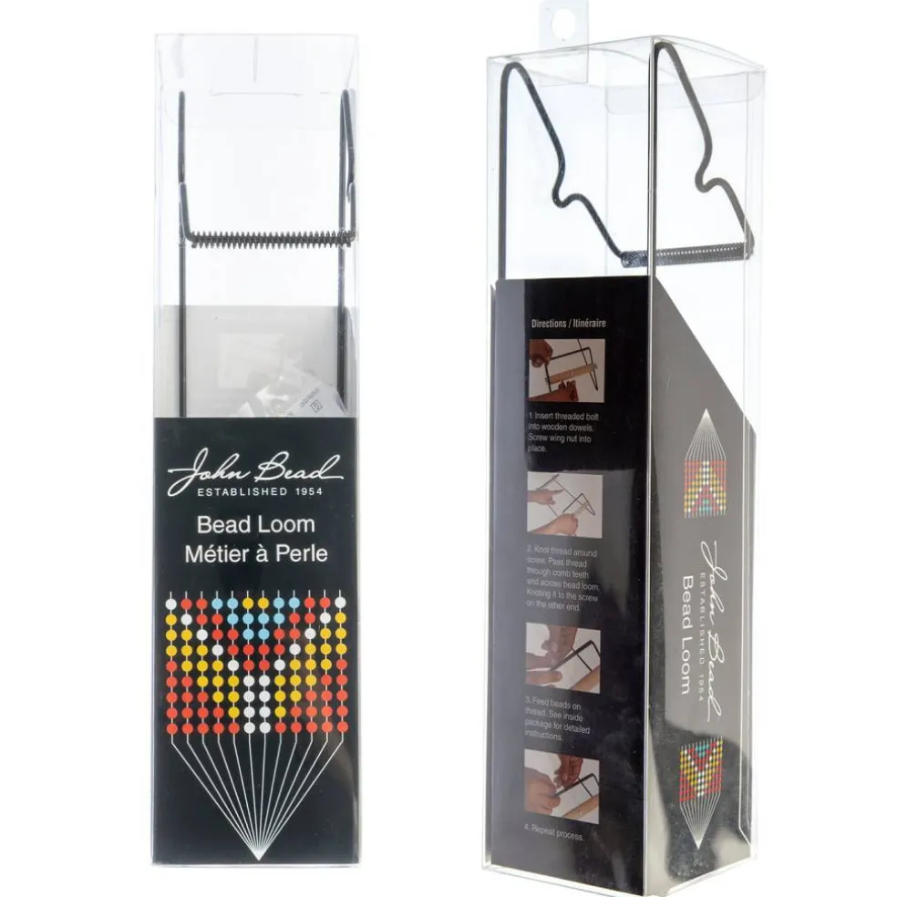 John Bead Clear Metal Bead Loom Kit with Seed Beads & Tools