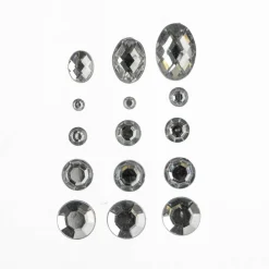 John Bead Crystal Assorted Round & Oval Acrylic Flat Back Rhinestones Box