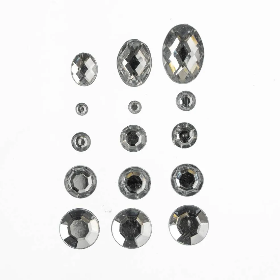 John Bead Crystal Assorted Round & Oval Acrylic Flat Back Rhinestones Box