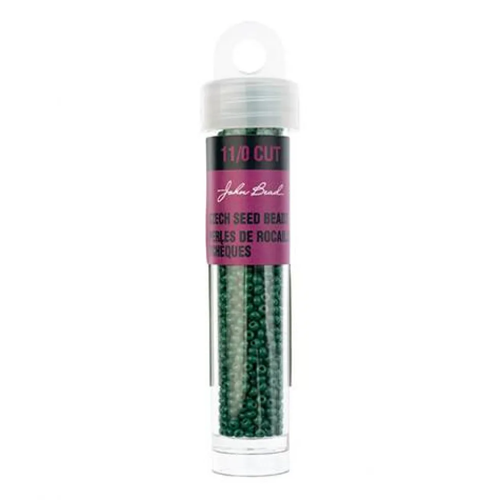 John Bead 11/0 Cut Opaque Finish Round Czech Glass Seed Beads, 13g/100g