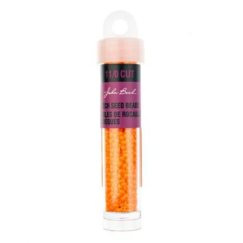John Bead 11/0 Cut Opaque Finish Round Czech Glass Seed Beads, 13g/100g