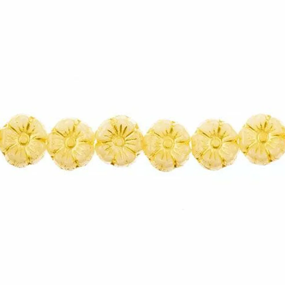 John Bead Czech Pressed Glass 9mm Flower Bead Strand, 66pcs