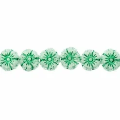 John Bead Czech Pressed Glass 9mm Flower Bead Strand, 66pcs