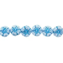 John Bead Czech Pressed Glass 9mm Flower Bead Strand, 66pcs