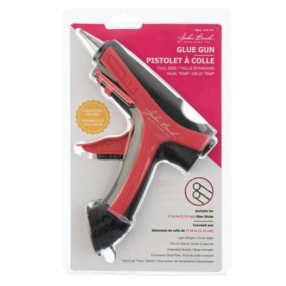 John Bead™ Dual Temp Full Size Hot Glue Gun with 2 Glue Sticks