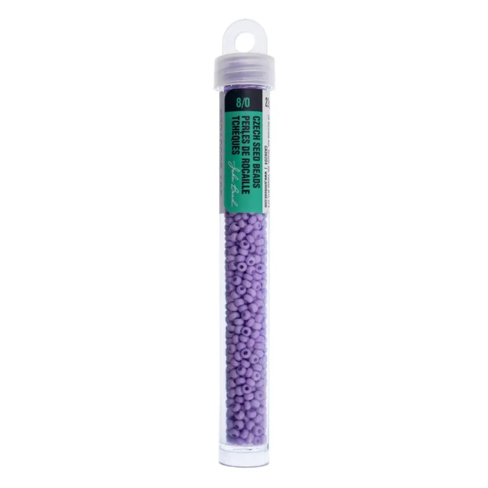 John Bead Dyed Chalk Solgel 8/0 Czech Glass Seed Beads, 22g