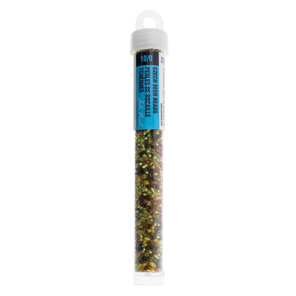 John Bead 10/0 Mixed Czech Glass Seed Beads, 22g