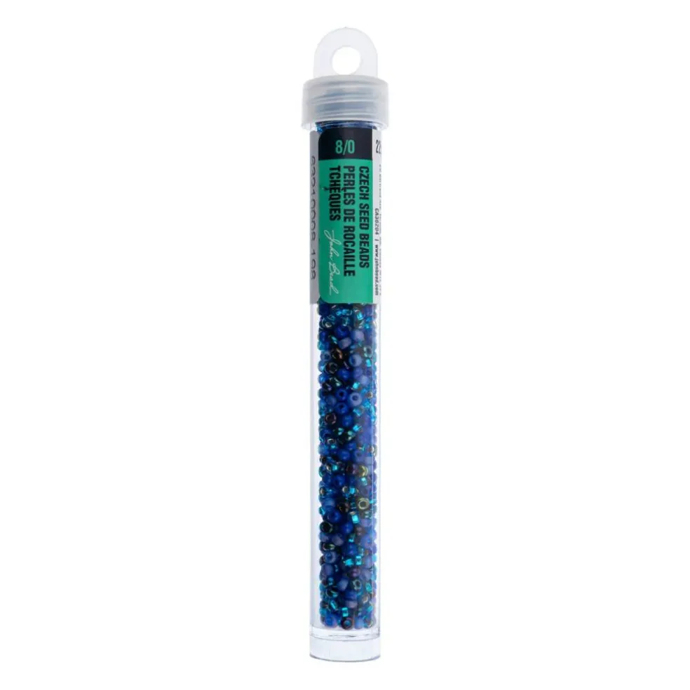 John Bead Mixed 8/0 Czech Glass Seed Beads, 22g/500g