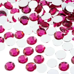 John Bead 8mm Acrylic Round Flat Back Rhinestones, 1,000ct.