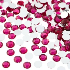 John Bead 6mm Acrylic Round Flat Back Rhinestones, 1,000ct.