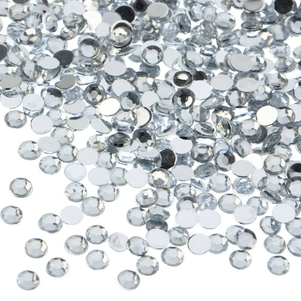 John Bead 4mm (SS16) Round Acrylic Flat Back Rhinestones, 2000pcs