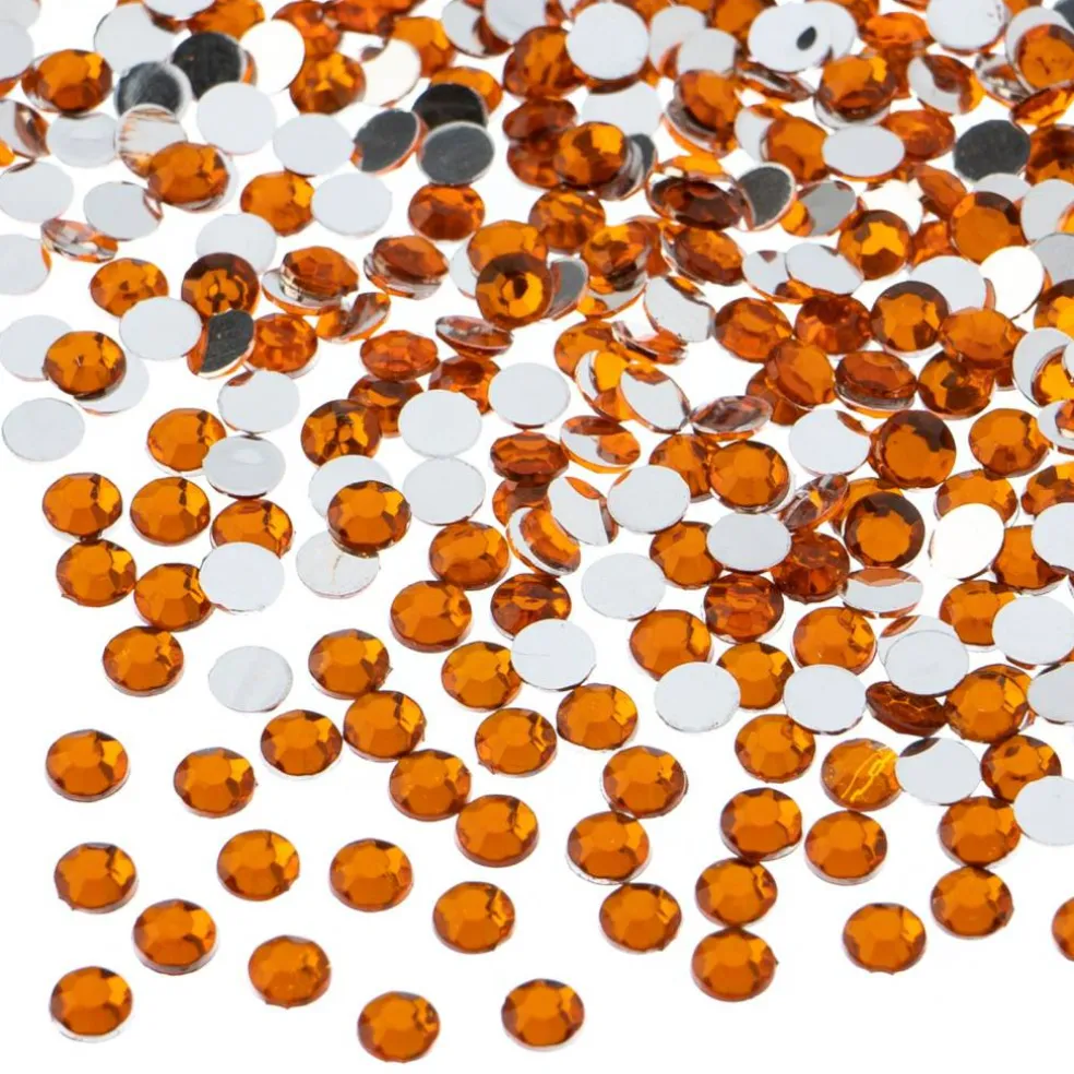 John Bead 4mm (SS16) Round Acrylic Flat Back Rhinestones, 2000pcs