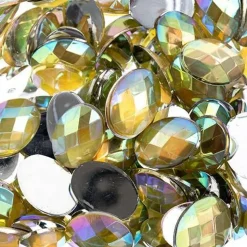 John Bead Oval Acrylic Flat Back Rhinestones, 200pcs
