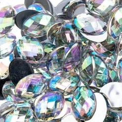 John Bead Oval Acrylic Flat Back Rhinestones, 200pcs