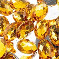 John Bead Oval Acrylic Flat Back Rhinestones, 200pcs