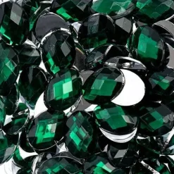John Bead Oval Acrylic Flat Back Rhinestones, 200pcs