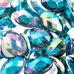 John Bead Oval Acrylic Flat Back Rhinestones, 200pcs