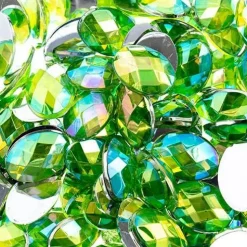 John Bead Oval Acrylic Flat Back Rhinestones, 200pcs