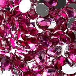 John Bead Oval Acrylic Flat Back Rhinestones, 200pcs