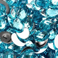 John Bead Oval Acrylic Flat Back Rhinestones, 200pcs
