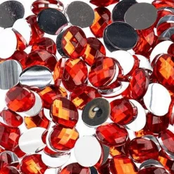 John Bead Oval Acrylic Flat Back Rhinestones, 200pcs