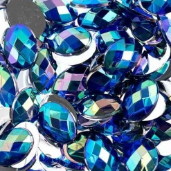 John Bead Oval Acrylic Flat Back Rhinestones, 200pcs