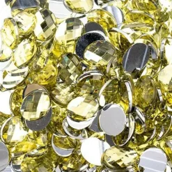 John Bead Oval Acrylic Flat Back Rhinestones, 200pcs