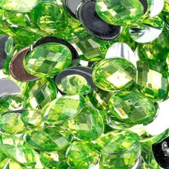 John Bead Oval Acrylic Flat Back Rhinestones, 200pcs