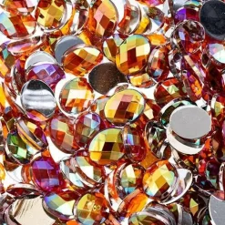 John Bead Oval Acrylic Flat Back Rhinestones, 200pcs