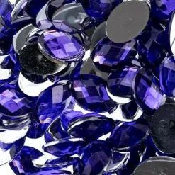 John Bead Oval Acrylic Flat Back Rhinestones, 200pcs