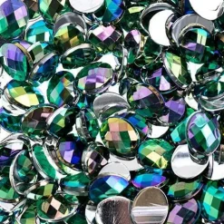 John Bead Oval Acrylic Flat Back Rhinestones, 200pcs