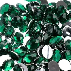 John Bead Oval Acrylic Flat Back Rhinestones, 200pcs