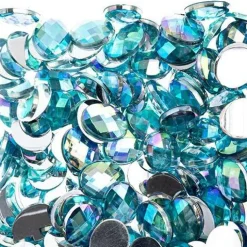 John Bead Oval Acrylic Flat Back Rhinestones, 200pcs