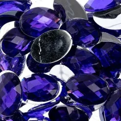 John Bead Oval Acrylic Flat Back Rhinestones, 200pcs