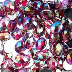John Bead Oval Acrylic Flat Back Rhinestones, 200pcs