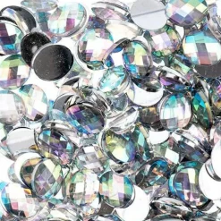 John Bead Oval Acrylic Flat Back Rhinestones, 200pcs
