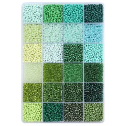 John Bead 12500pcs Assorted 24 Colors Glass Seed Beads 8/0 Jewelry Making Bead Box