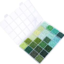 John Bead 12500pcs Assorted 24 Colors Glass Seed Beads 8/0 Jewelry Making Bead Box
